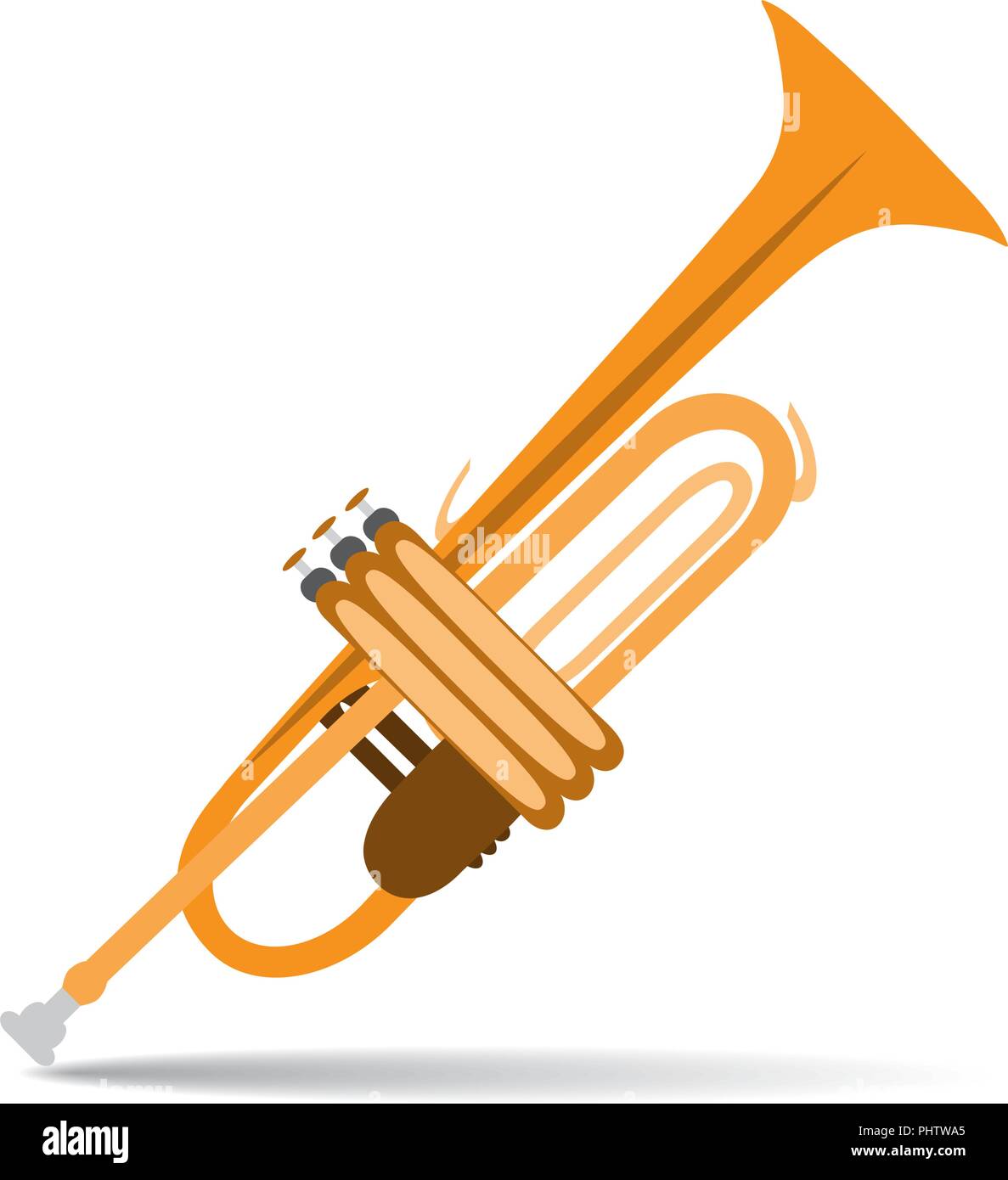 Vector illustration of trumpet in flat style Stock Vector Image & Art ...