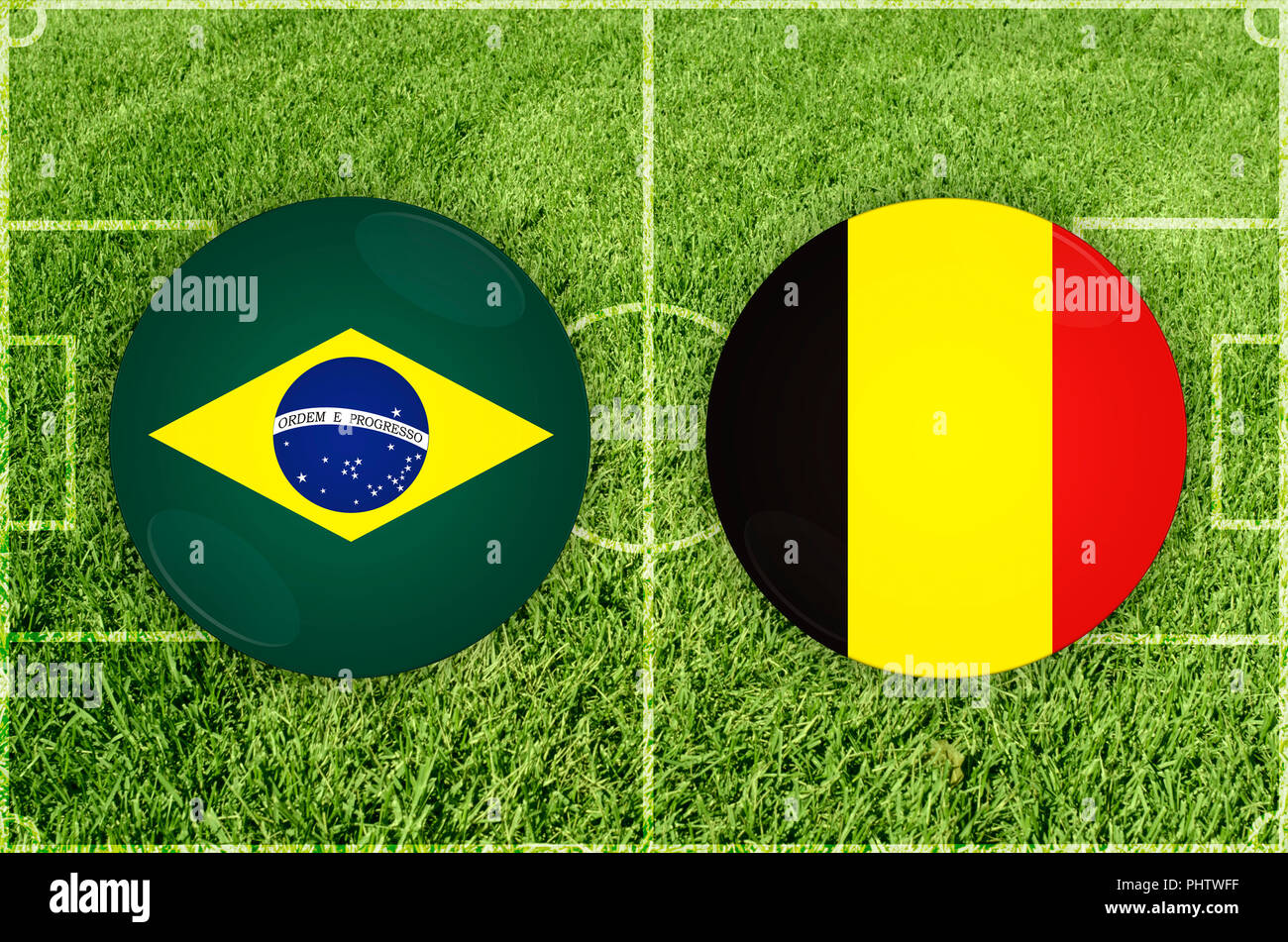 Brazil vs Belgium football match Stock Photo - Alamy