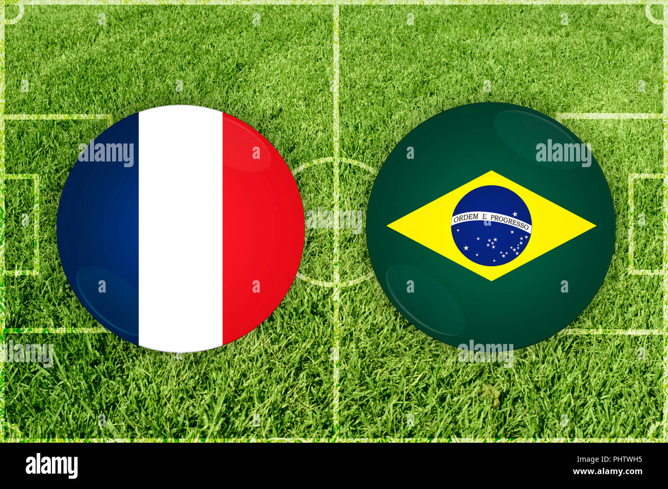 France vs Brazil football match Stock Photo Alamy