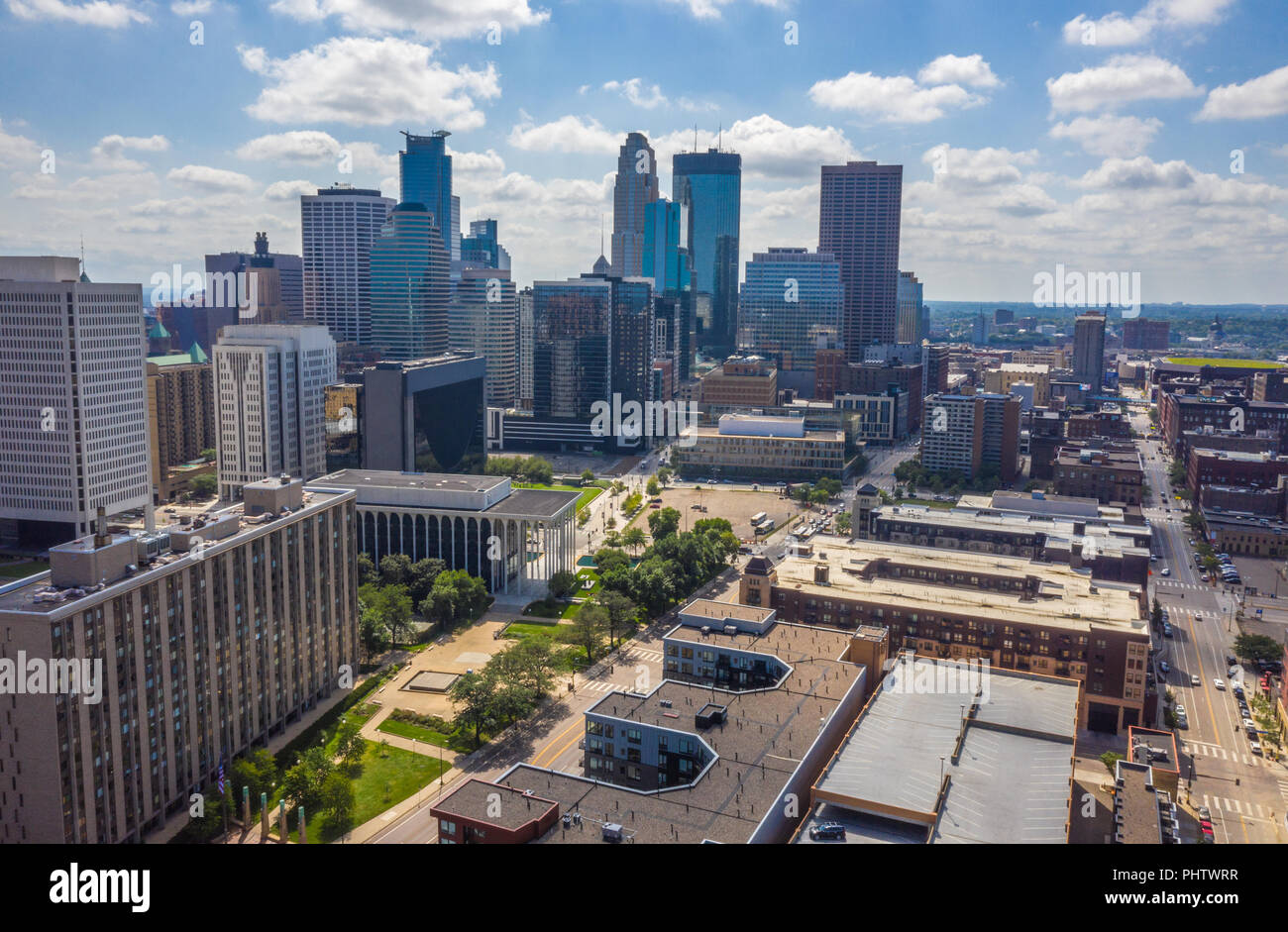 Minneapolis Aerial Cityscape Stock Photo