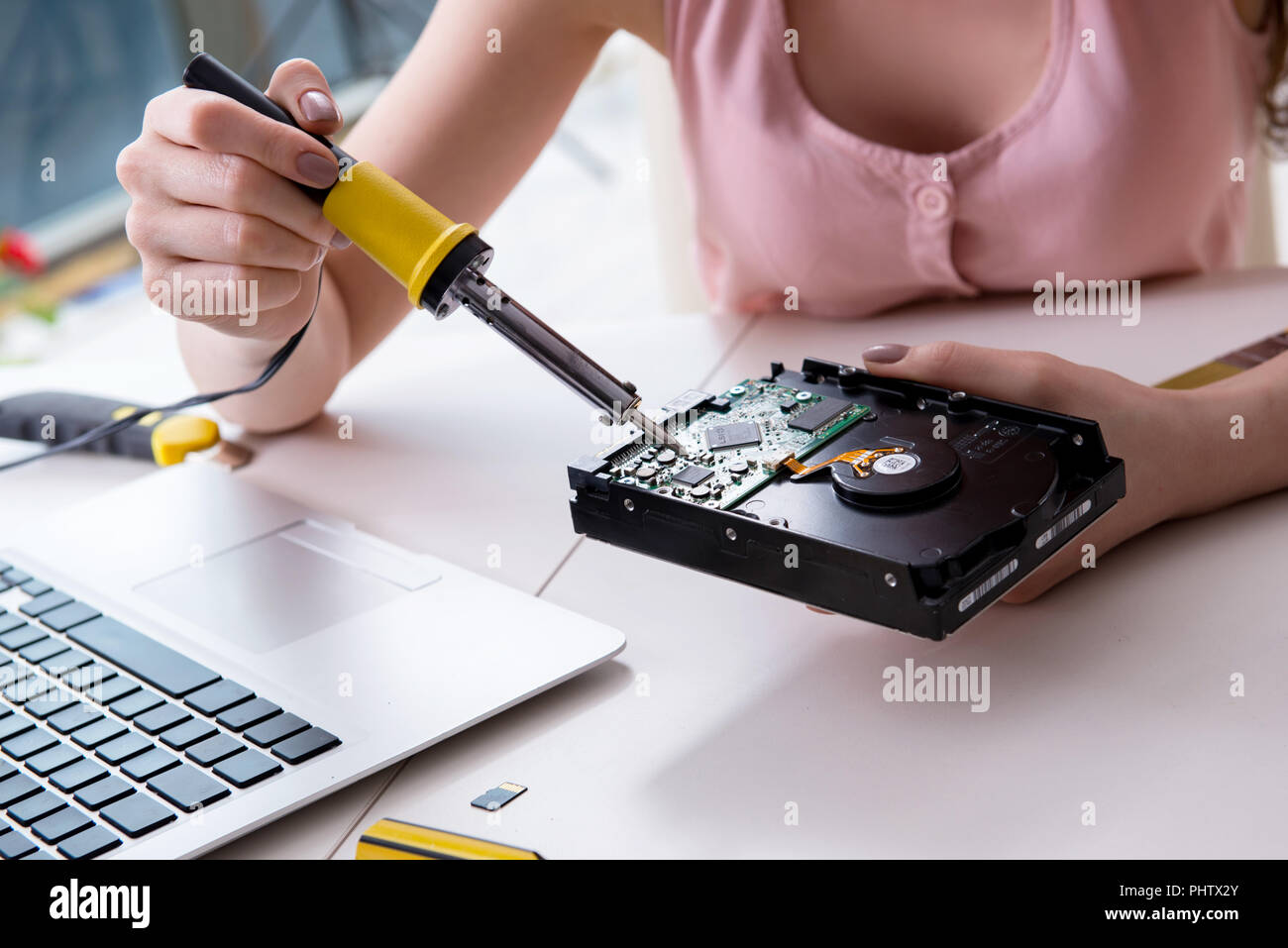 Hard drive repair and data recovery with restoration Stock Photo Alamy