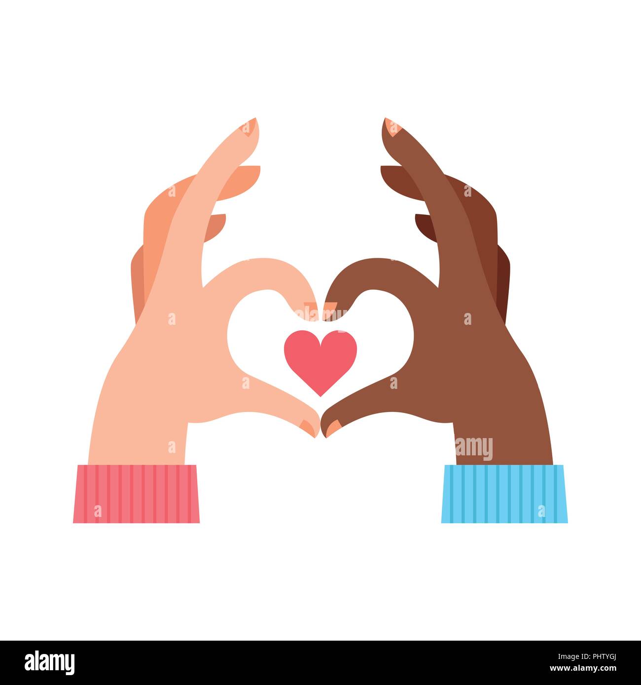 Hands making heart shape hand sign, illustration for social network like button, health awareness or romantic concept on isolated background. EPS10 ve Stock Vector