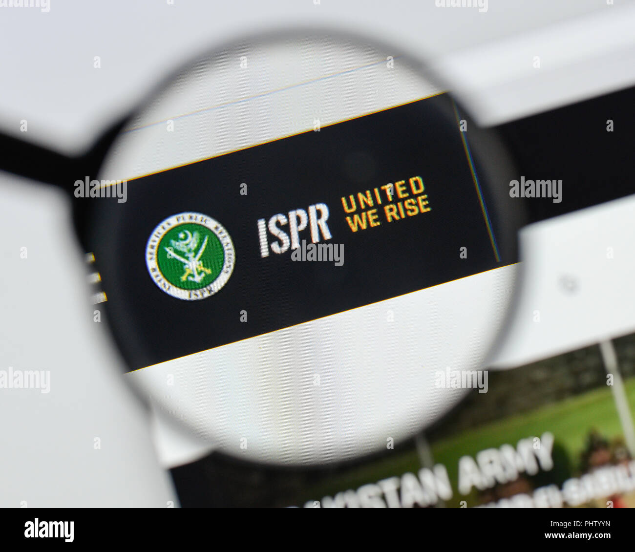 Milan, Italy - August 20, 2018: ISPR website homepage. ISPR logo visible. Stock Photo