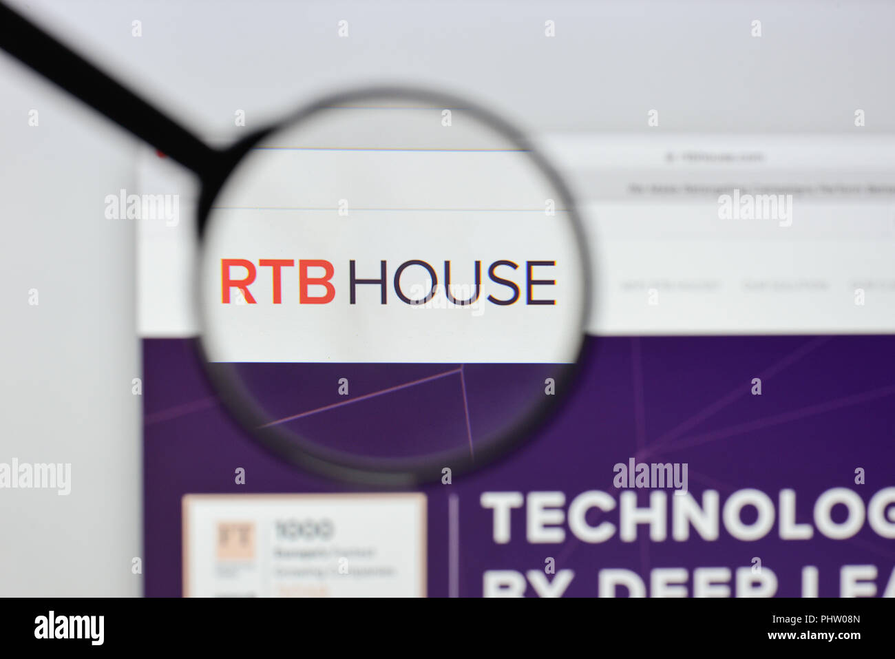 Milan, Italy - August 20, 2018: RTB House website homepage. RTB House logo visible. Stock Photo