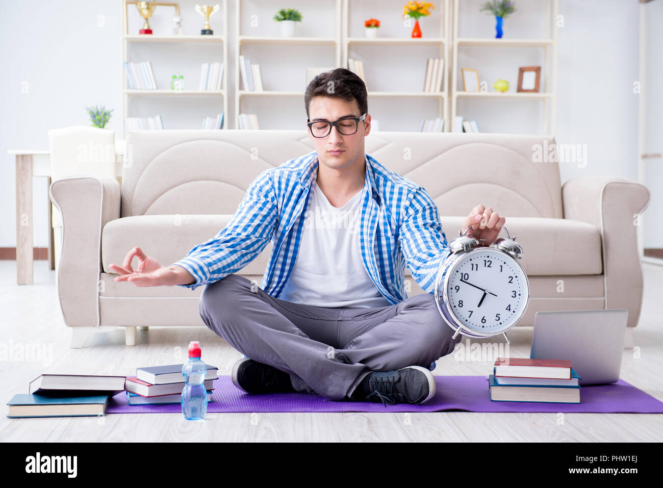 Young student preparing for university exams Stock Photo