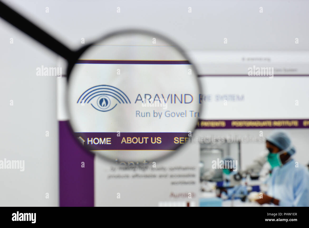 Milan, Italy August 20, 2018 Aravind Eye Care System website