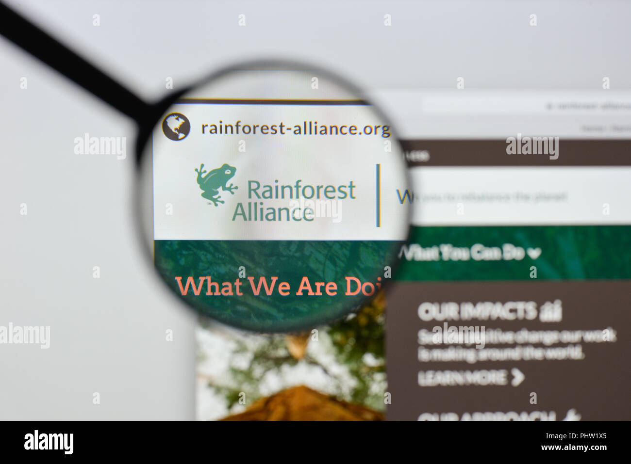 Milan Italy August 20 2018 Rainforest Alliance Website Homepage 