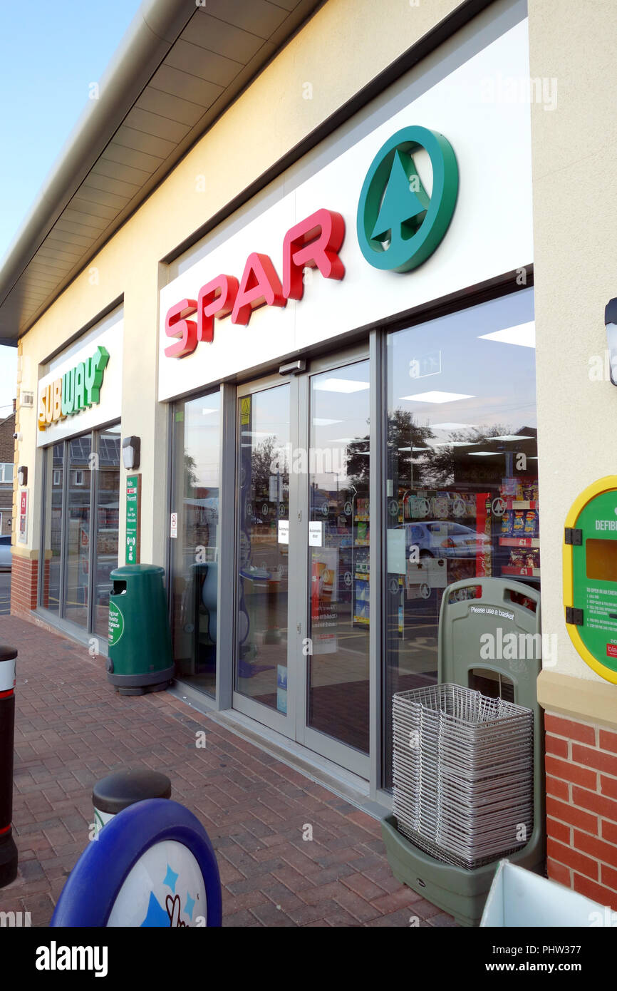 New Spar Shop front unit at Thurcroft Shopping precinct Stock Photo
