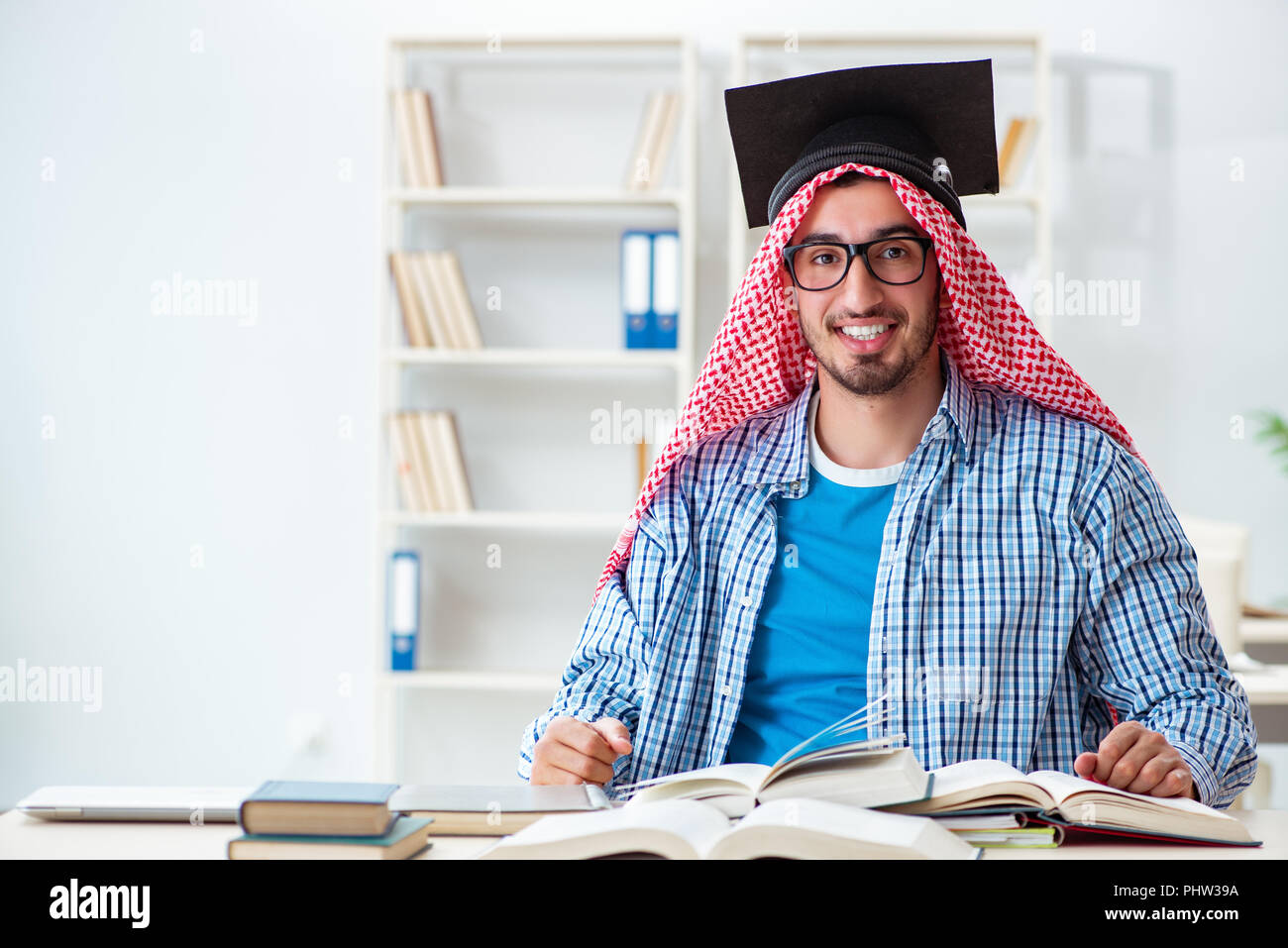 Arab student preparing for university exams Stock Photo - Alamy