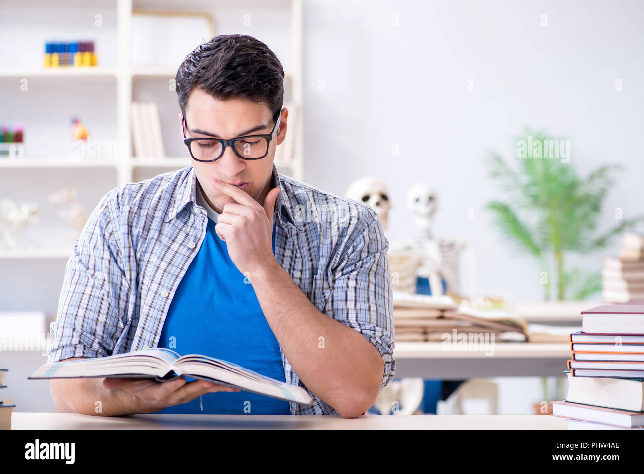 Medical student preparing for exams Stock Photo Alamy
