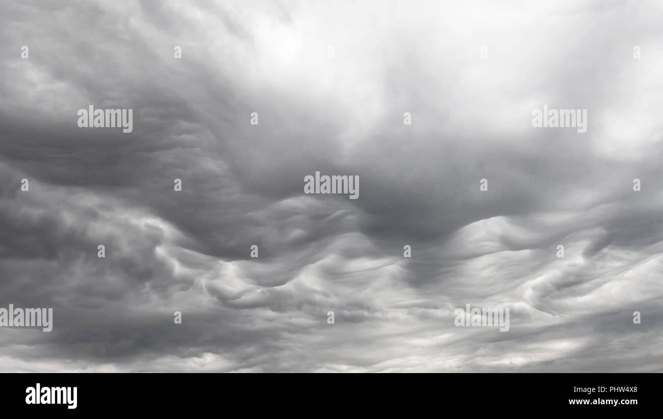 Mammatus storm clouds Stock Photo