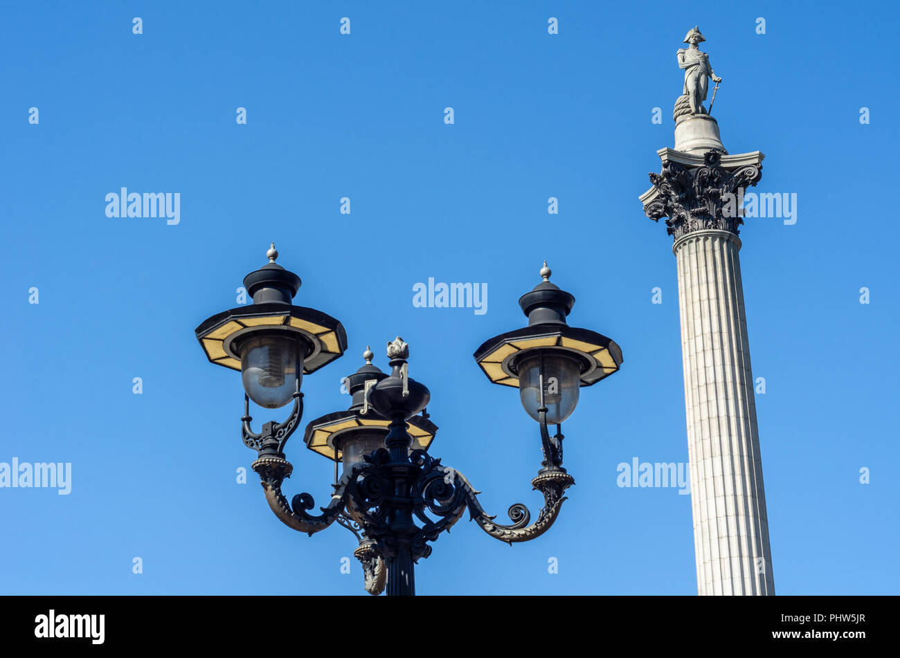 Nelson's Column at Trafalgar Square, London Stock Photo