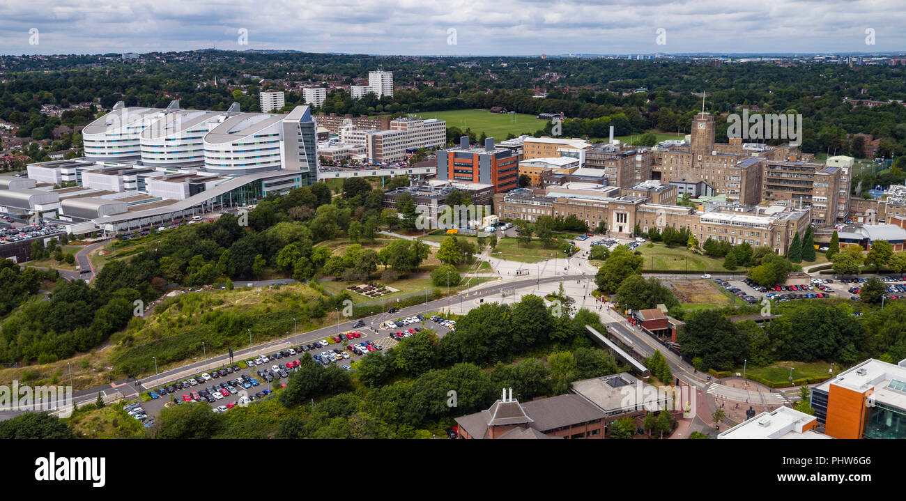 An aerial view of the new Queen Elizabeth Hospital in Birmingham, UK ...