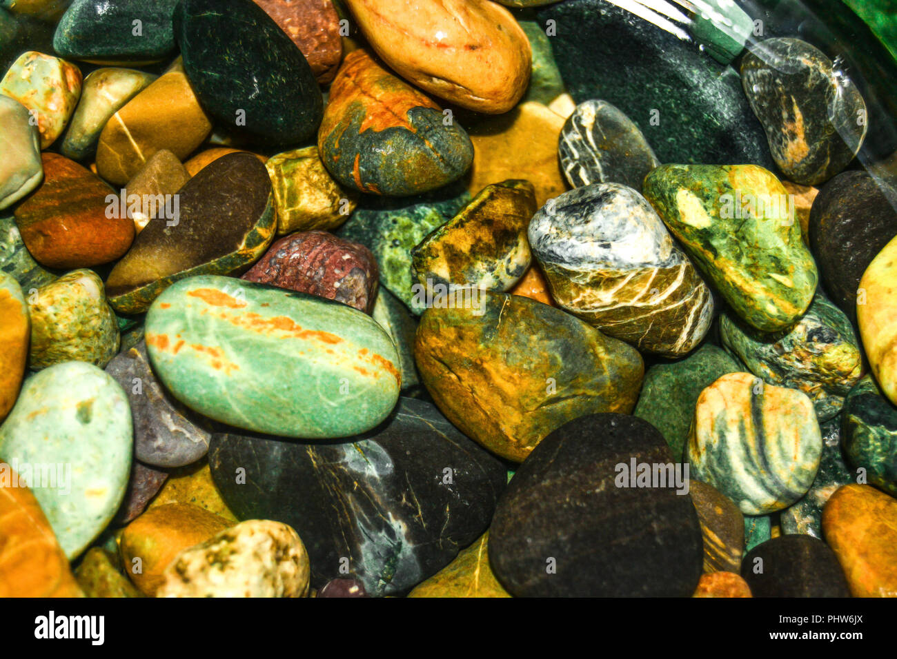 Fine gravel, natural stones.Pebble stones by the sea. Stock Photo