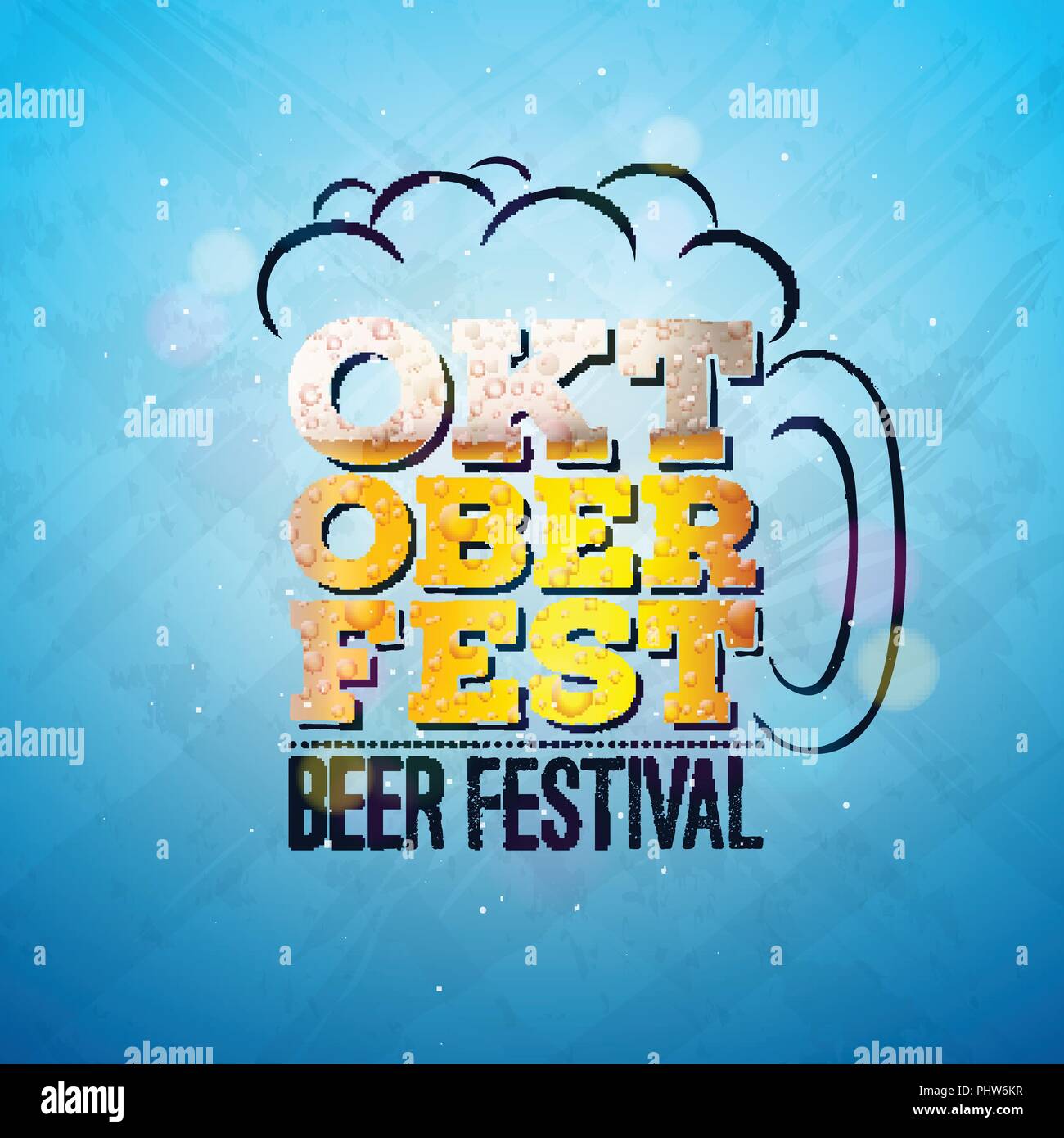 Oktoberfest Banner Illustration with Fresh Lager Beer in Typography ...