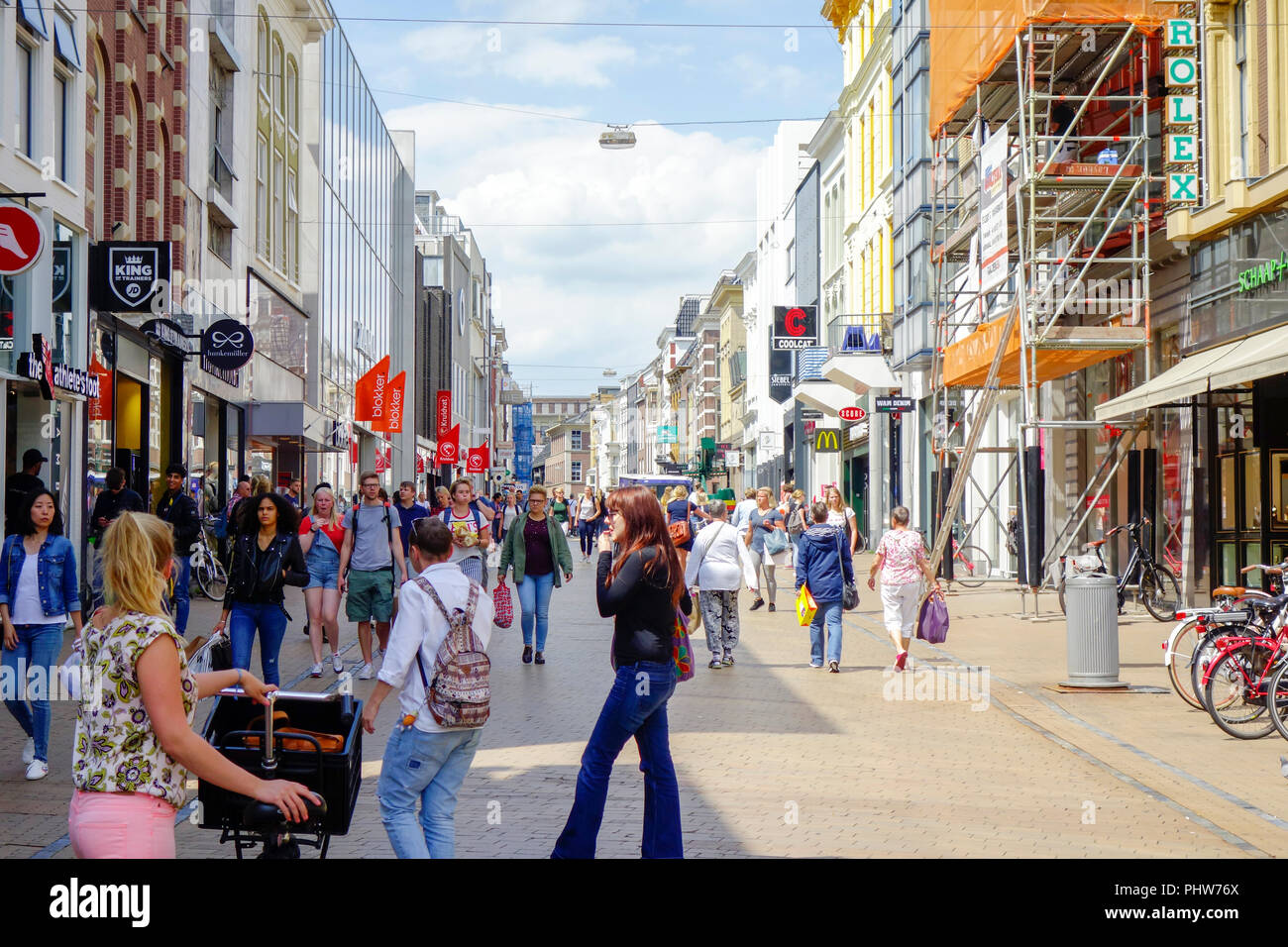 Herestraat Shopping Street In Groningen The Netherlands Stock Photo Alamy