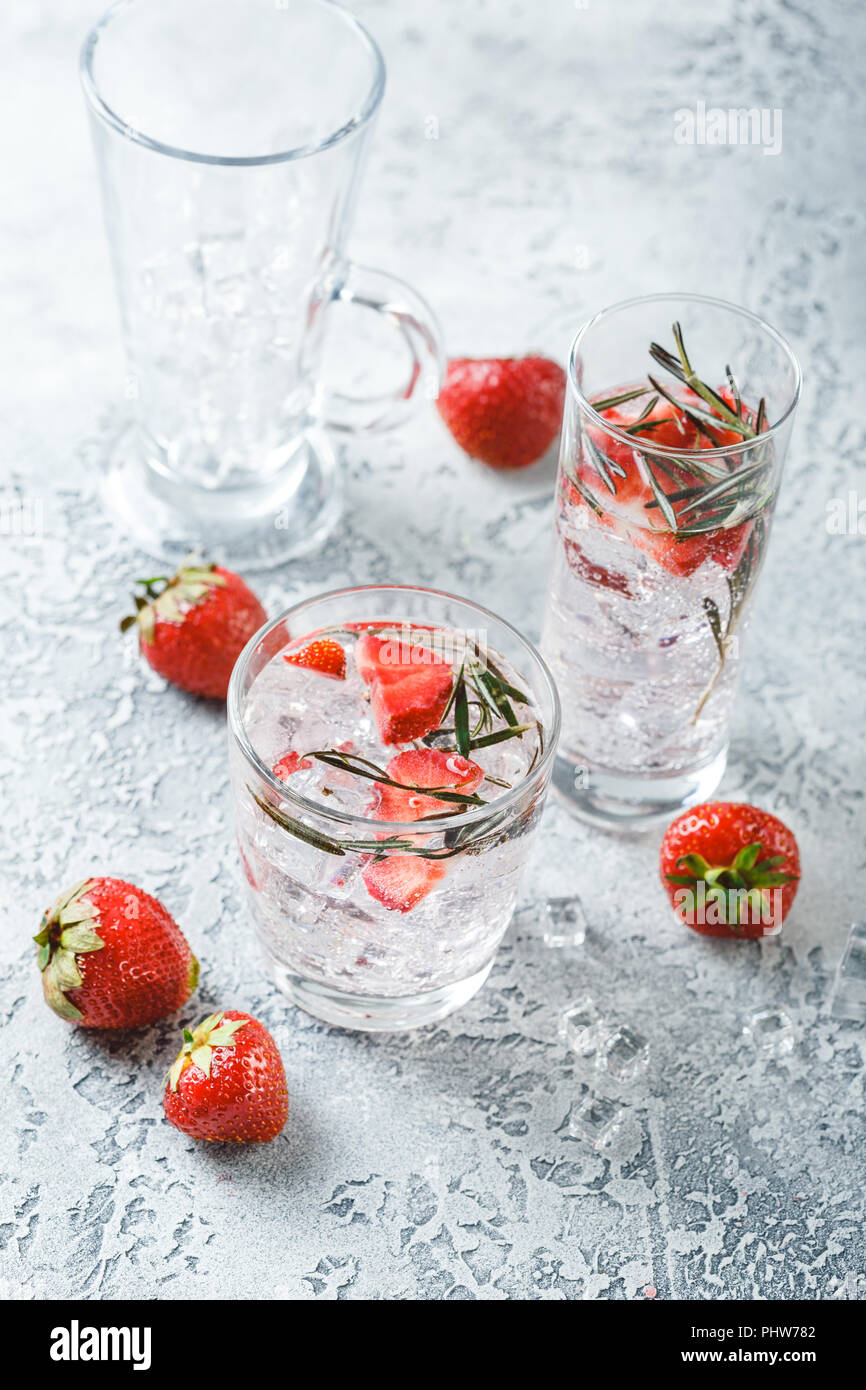 Strawberry and rosemary drink Stock Photo Alamy