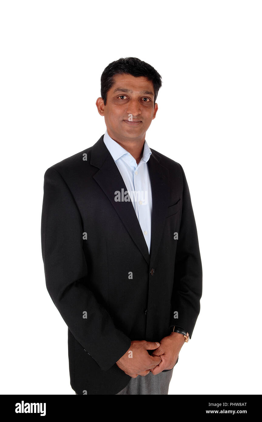 Middle age business man in a dark suit jacket Stock Photo