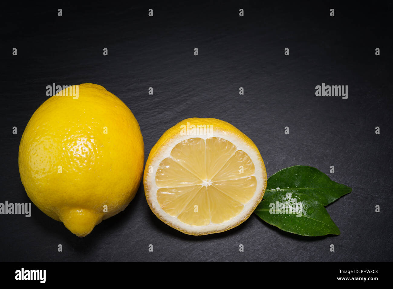 groupe of fresh lemons Stock Photo