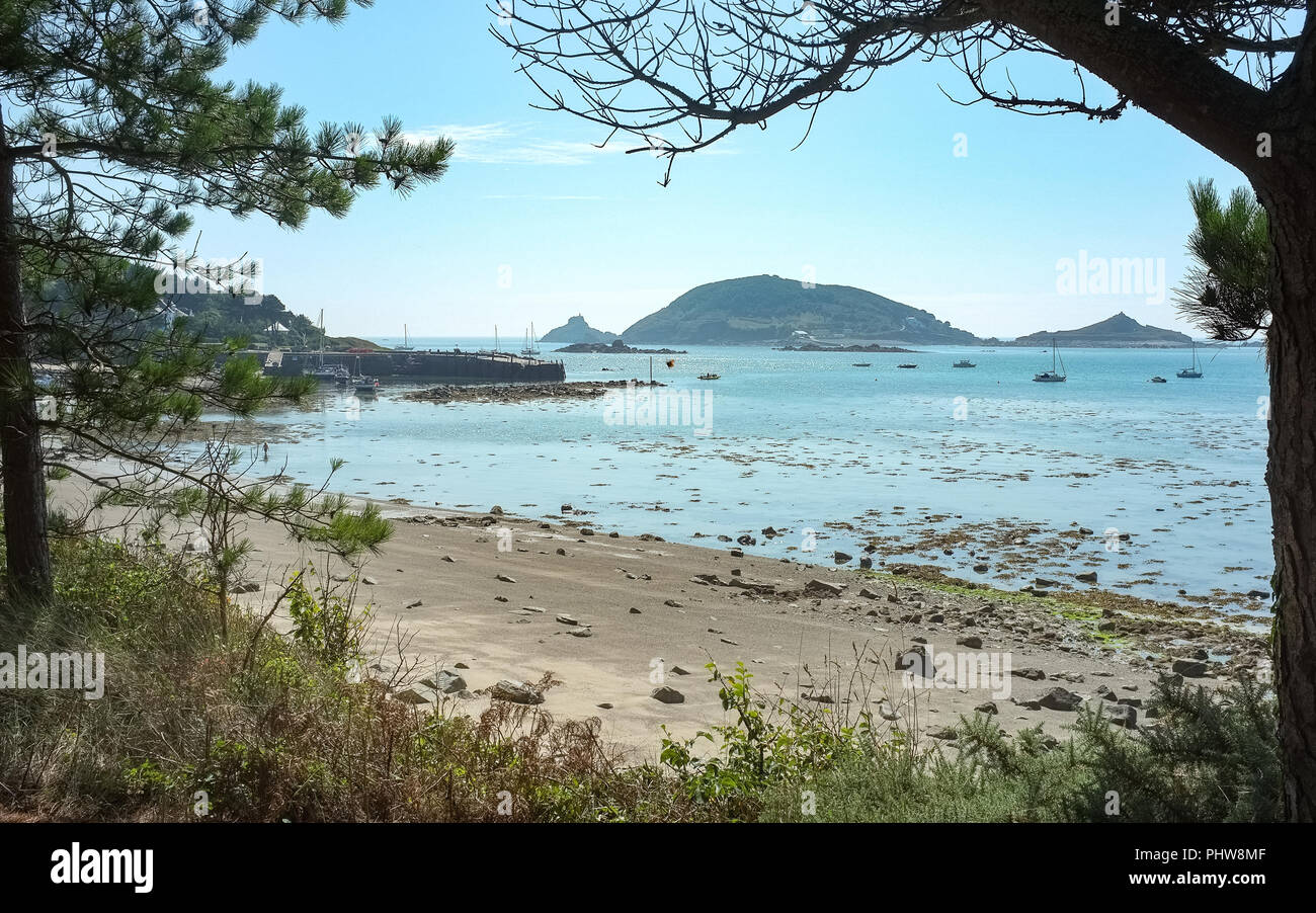 Herm Island Harbour Stock Photo