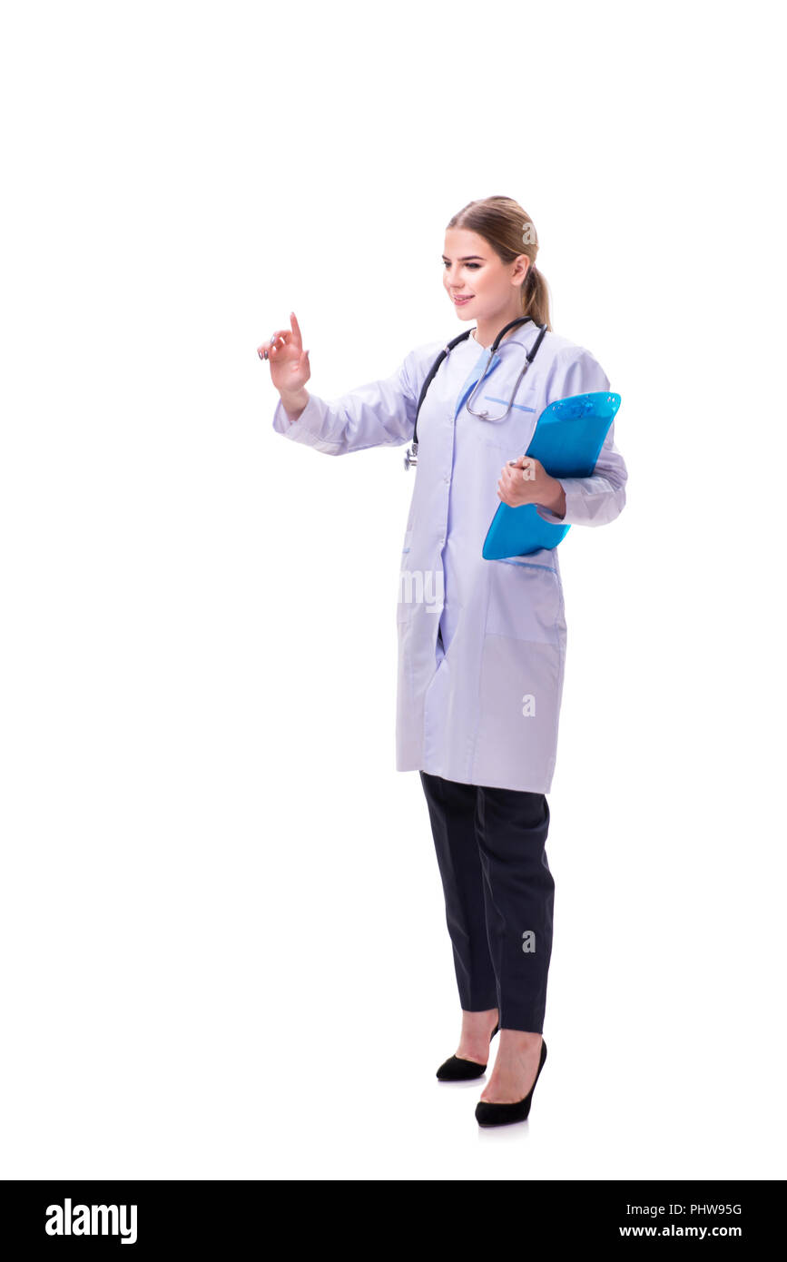 Young woman doctor isolated on white background Stock Photo - Alamy