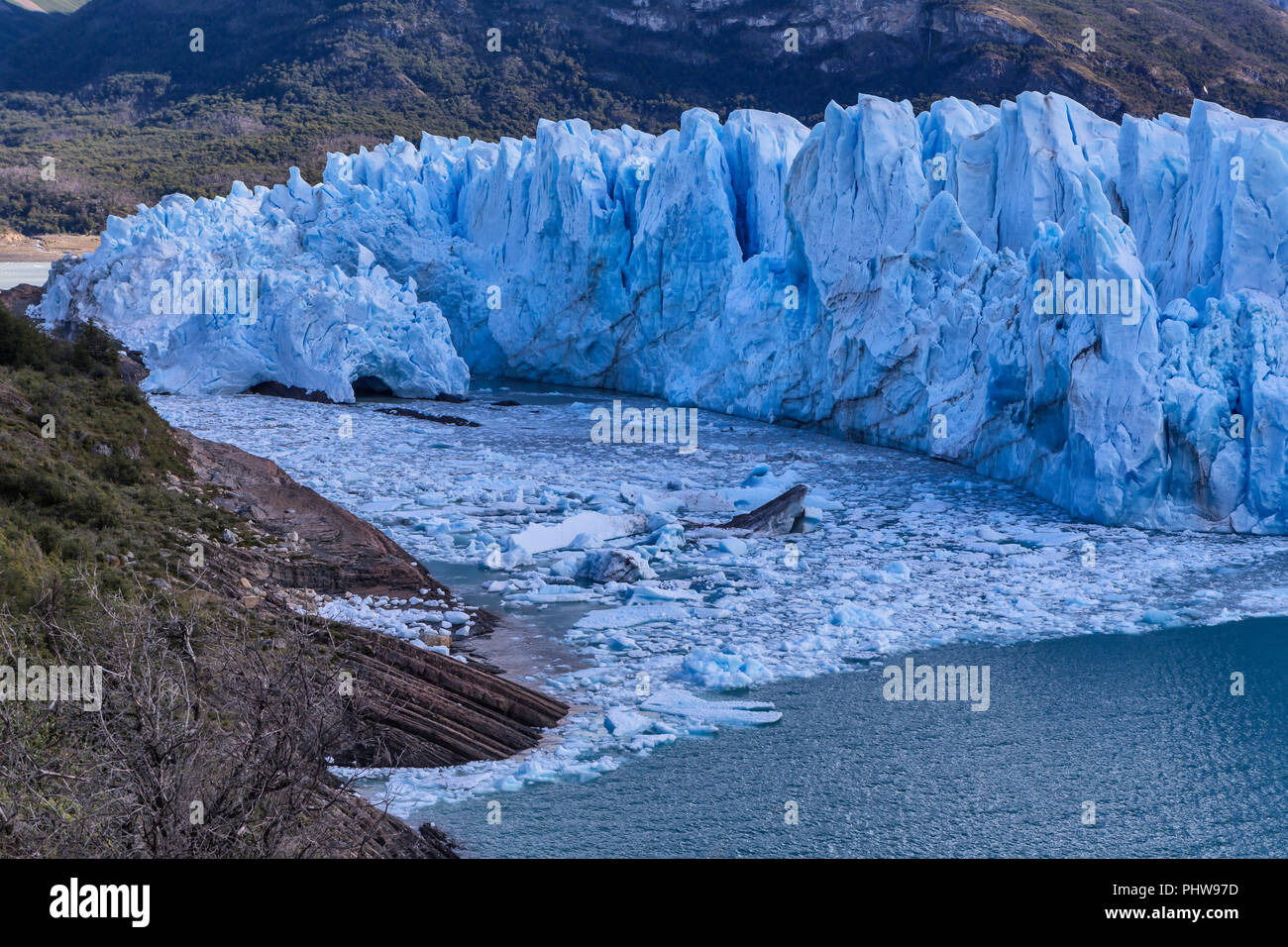 Perito Moreno Glacier, Los Glaciares National Park, Patagonia, Lago Argentino, Santa Cruz Province, Argentina Stock Photo