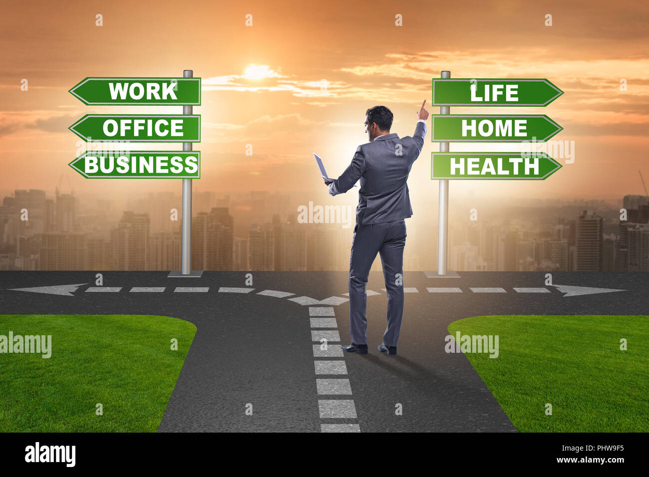 Work life or home balance business concept Stock Photo - Alamy