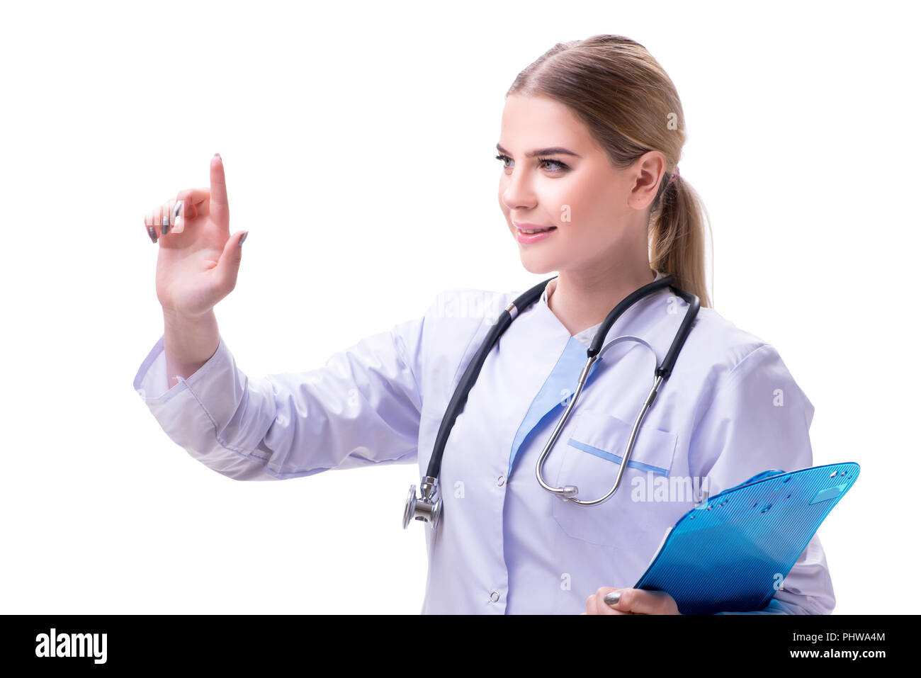 Young woman doctor isolated on white background Stock Photo - Alamy