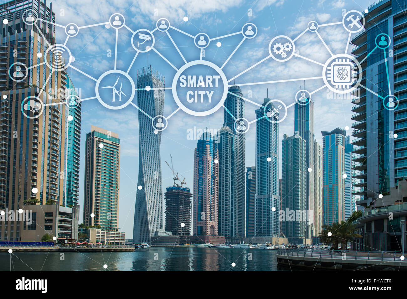 Concept Of Smart City And Internet Of Things Stock Photo - Alamy