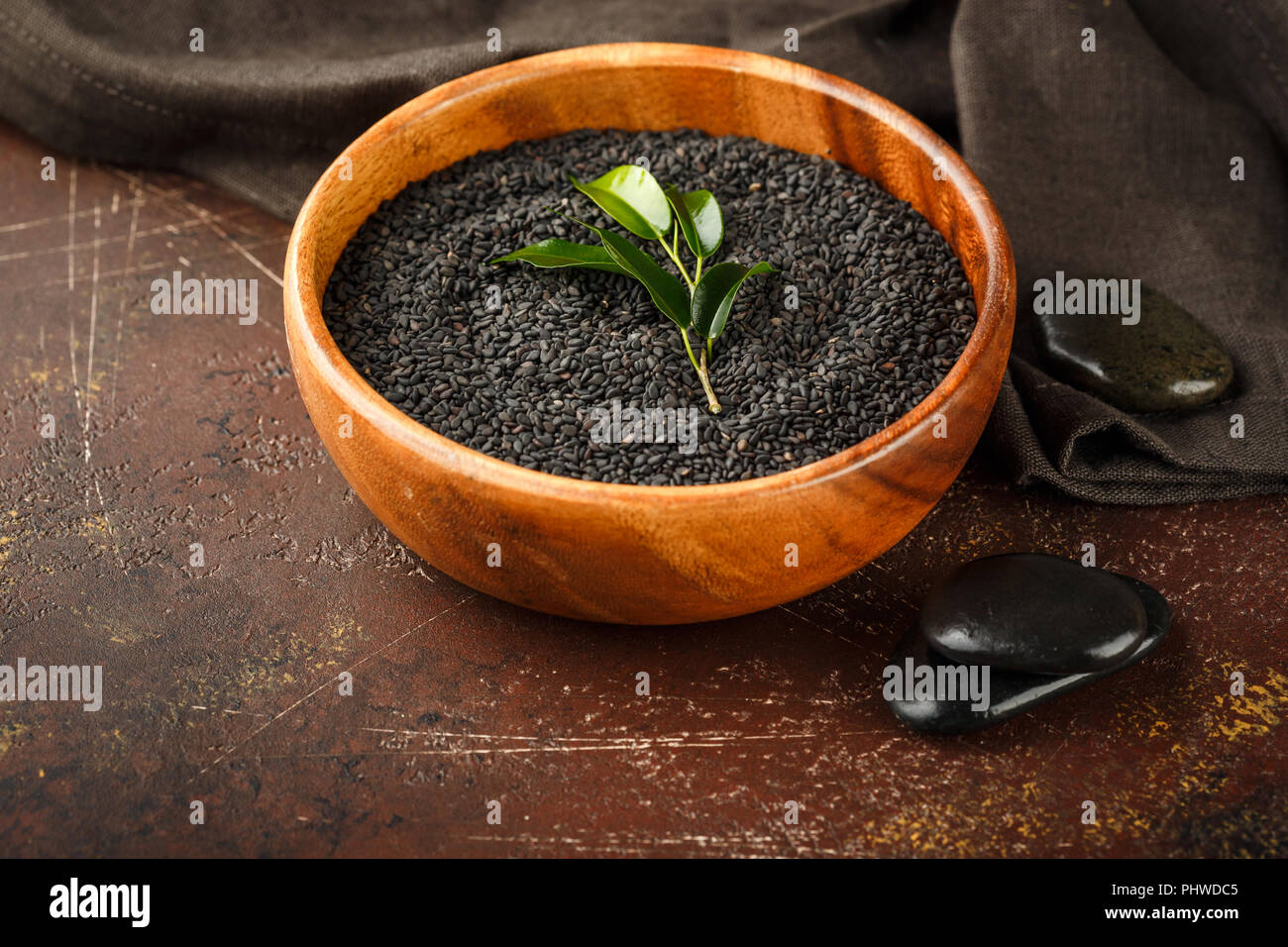 Black sesame seed Stock Photo Alamy