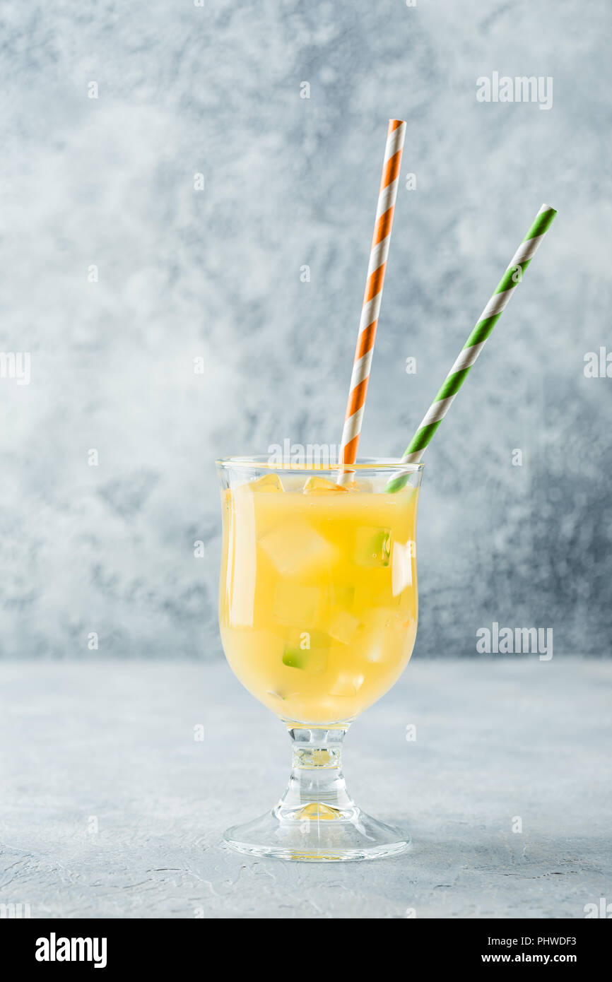 Cold pineapple cocktail Stock Photo
