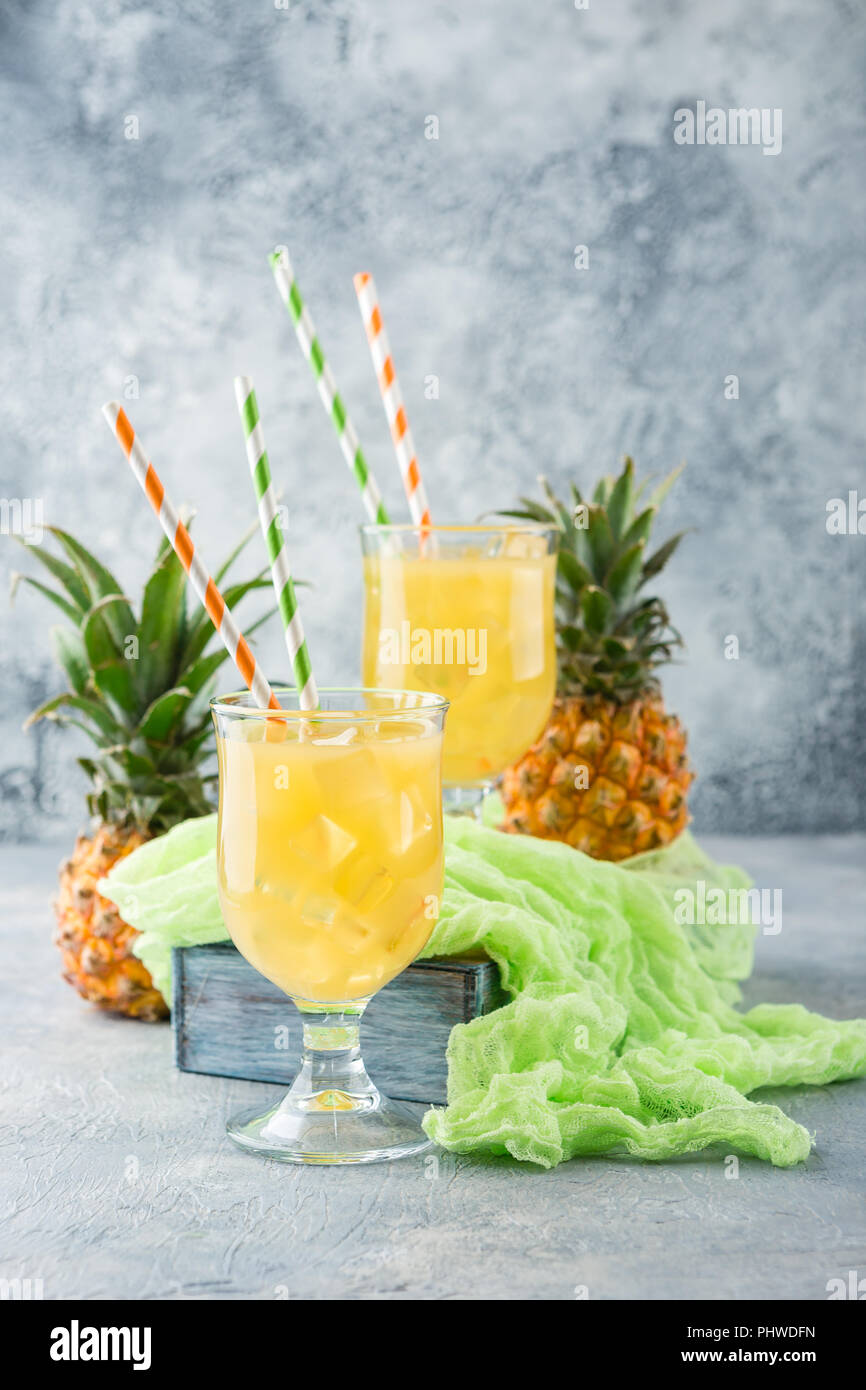 Cold pineapple cocktail Stock Photo Alamy