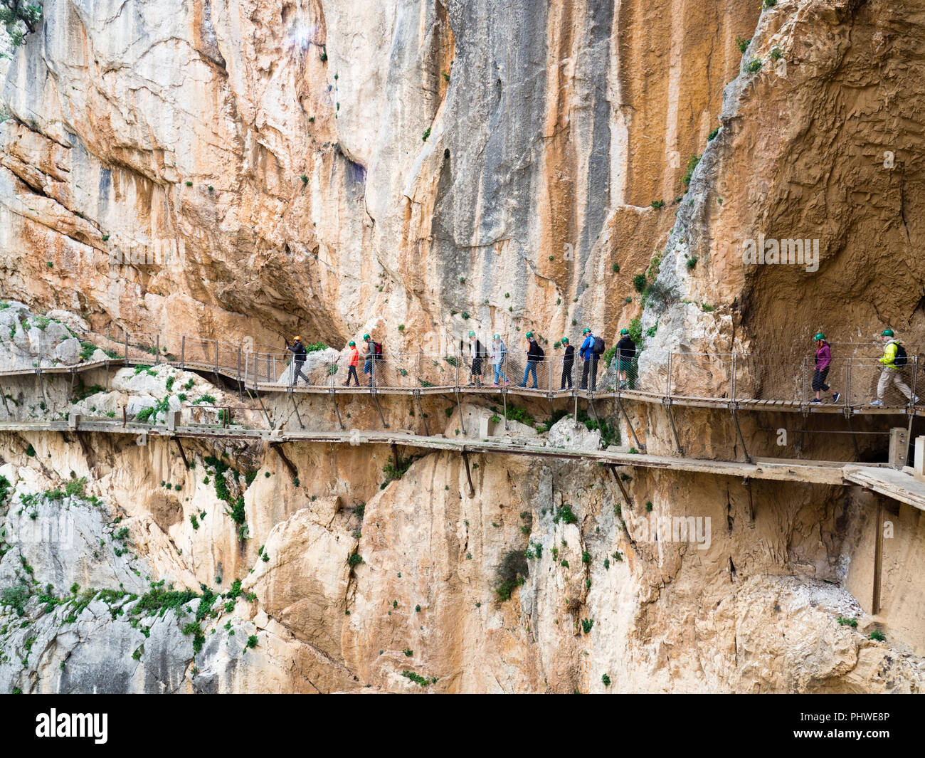 Walkways and dramatic cliffs of Caminito del Rey, Spain Stock Photo
