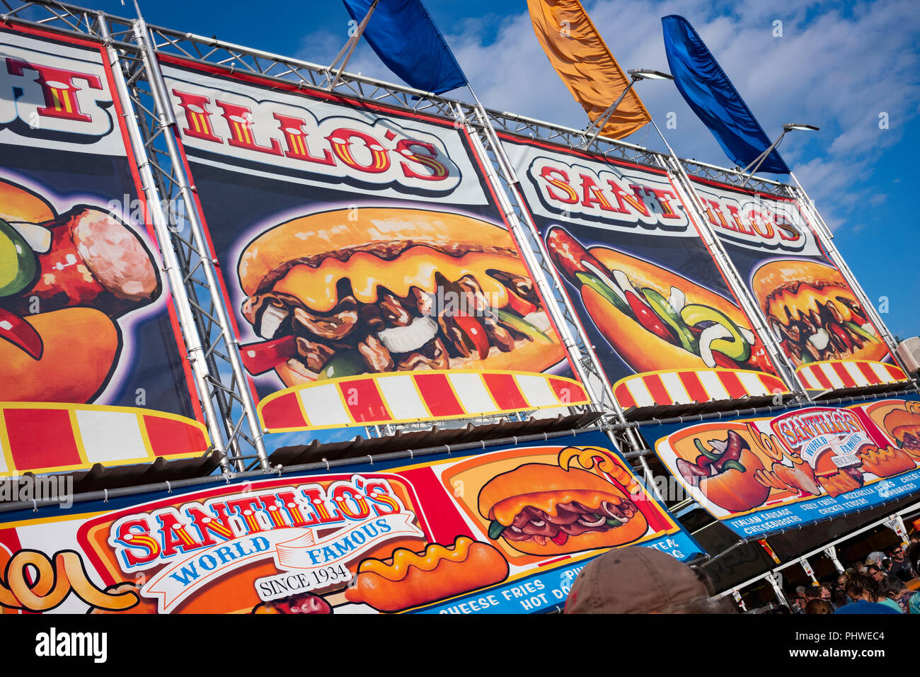 Food stands at the Great New York State Fair, September 1, 2018. Stock Photo