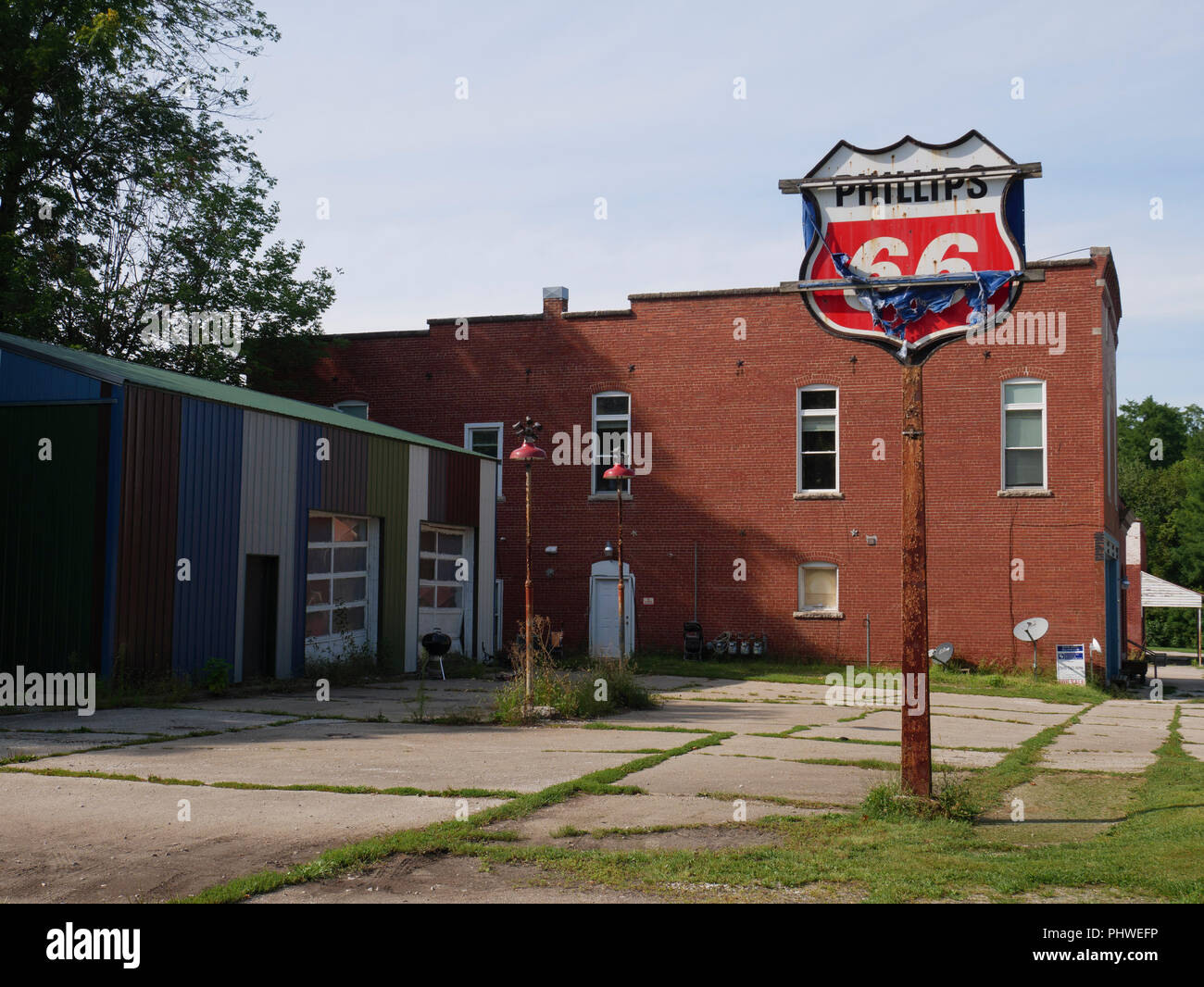 Former Phillips 66 gas station. Stockwell, Indiana Stock Photo Alamy