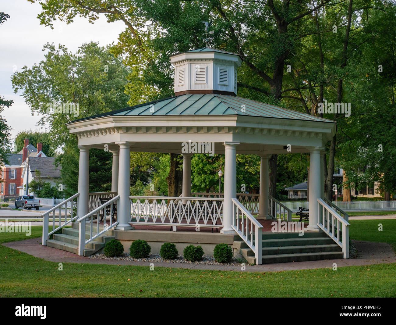 Gazebo. Lane Place Antebellum Mansion. Crawfordsville, Indiana Stock