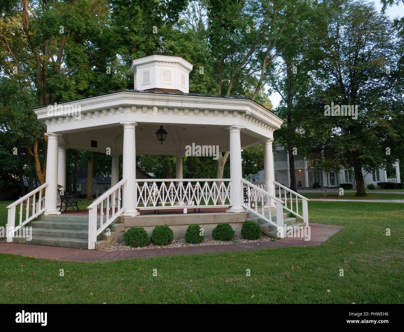 Gazebo. Lane Place Antebellum Mansion. Crawfordsville, Indiana Stock