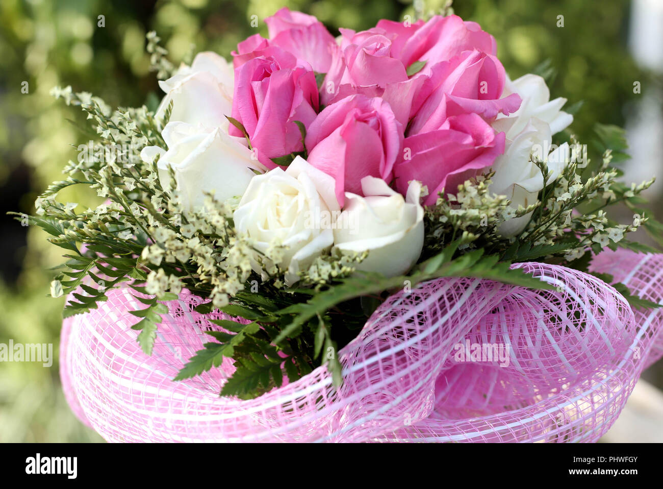 bouquet of pink roses isolated on white Stock Photo - Alamy
