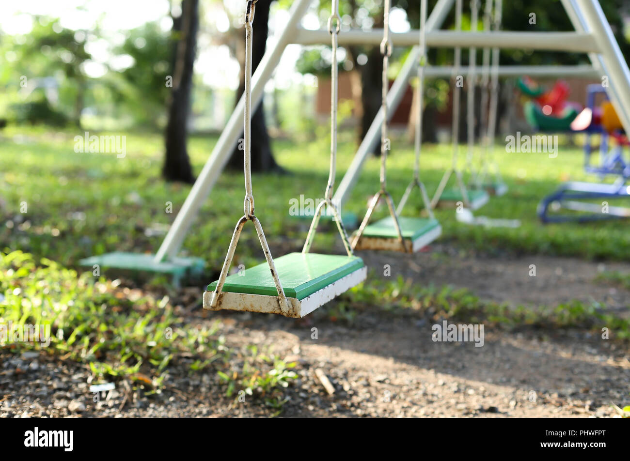 Old metal swing set hires stock photography and images Alamy