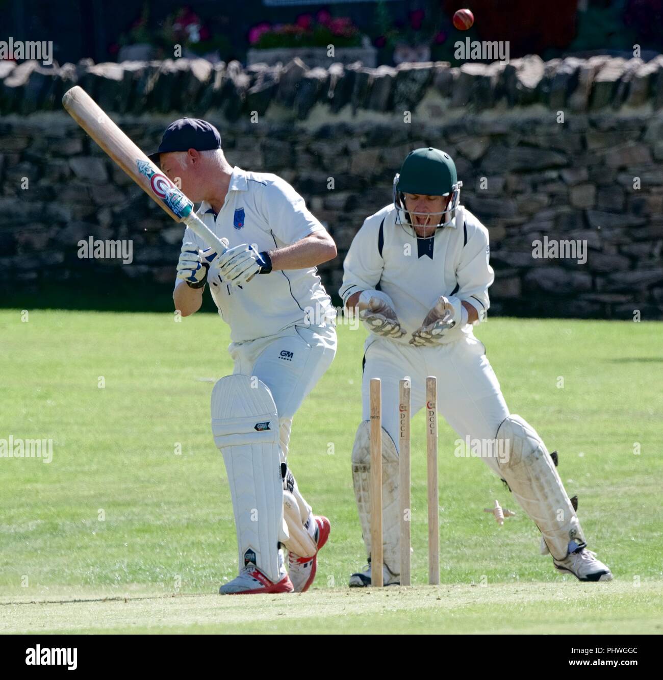 A batsman is bowled out in a second eleven cricket match between ...