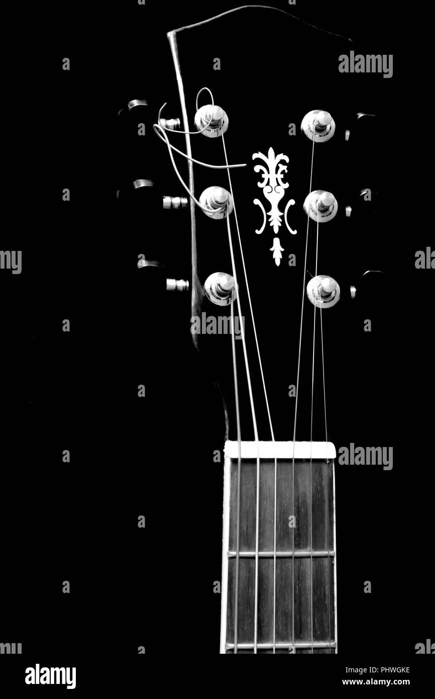 Headstock of Acoustic guitar Stock Photo Alamy