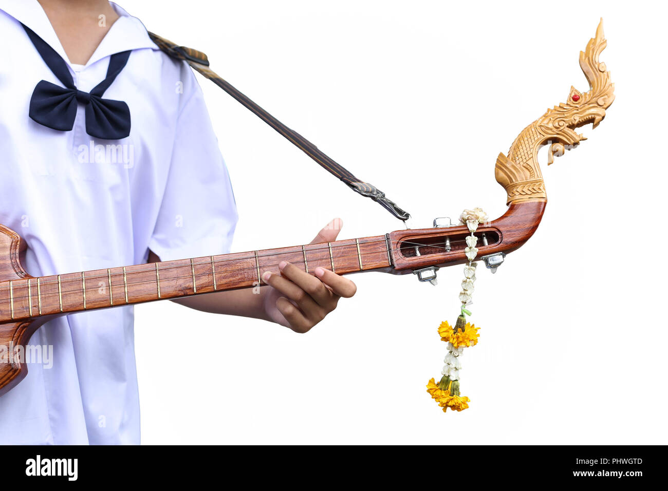 Studen artist playing Phin stringed plucked instrument Stock Photo Alamy