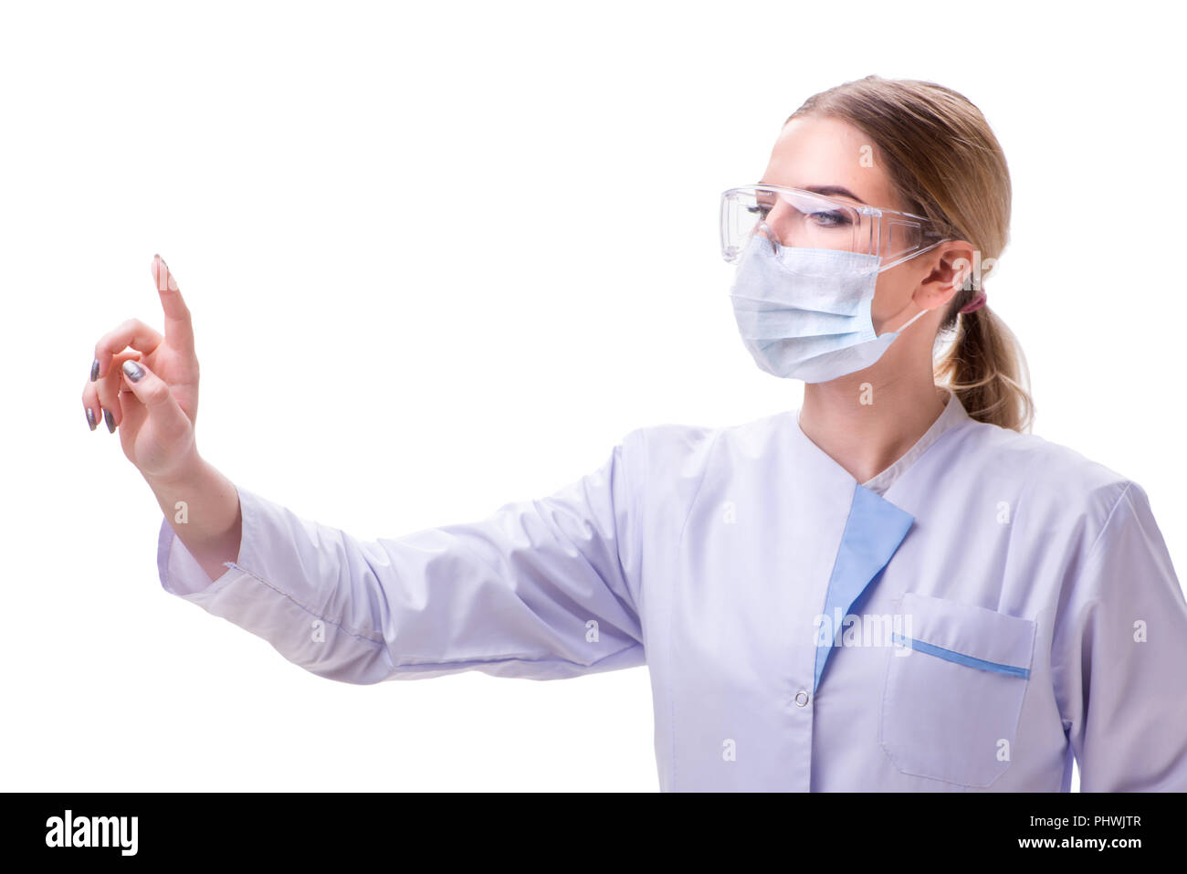 Young woman doctor isolated on white background Stock Photo - Alamy