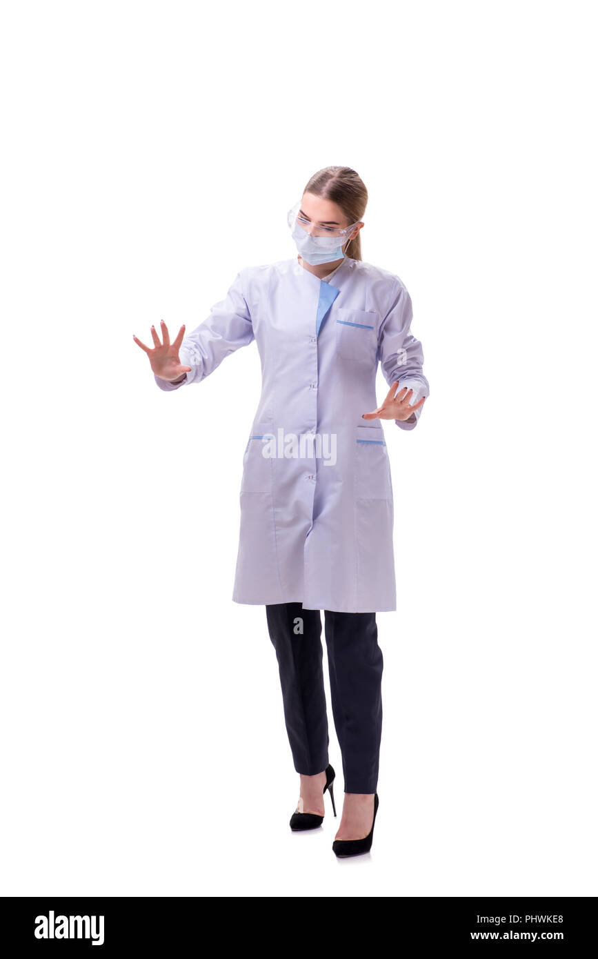 Young woman doctor isolated on white background Stock Photo - Alamy