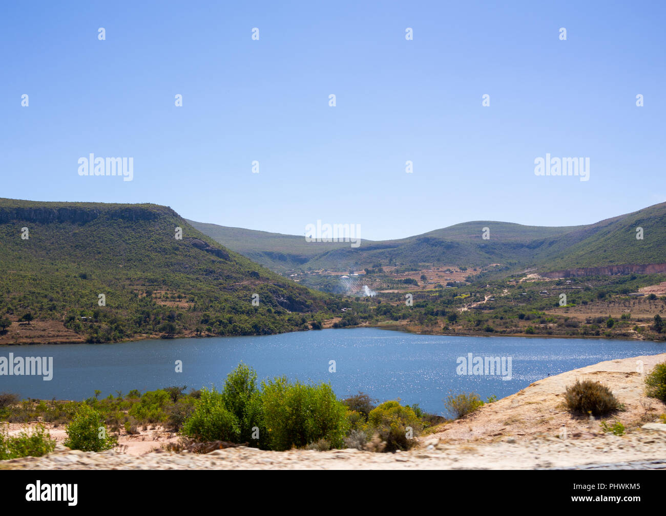 Lake in the hill, Huila Province, Lubango, Angola Stock Photo