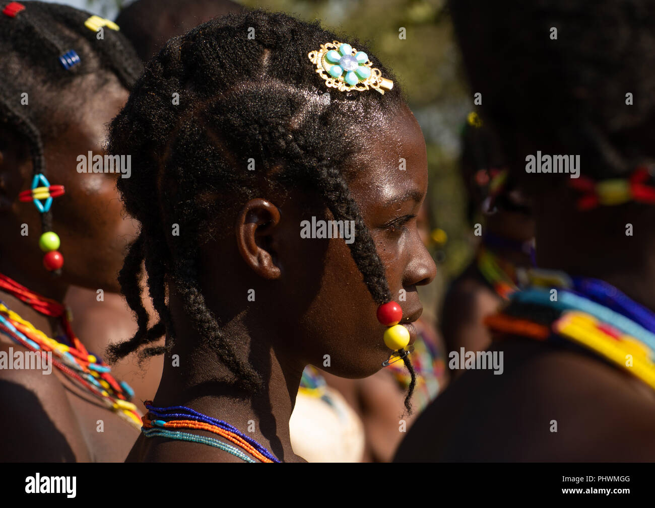 Mudimba Tribe Women Hairstyles Cunene Province Cahama Angola Stock