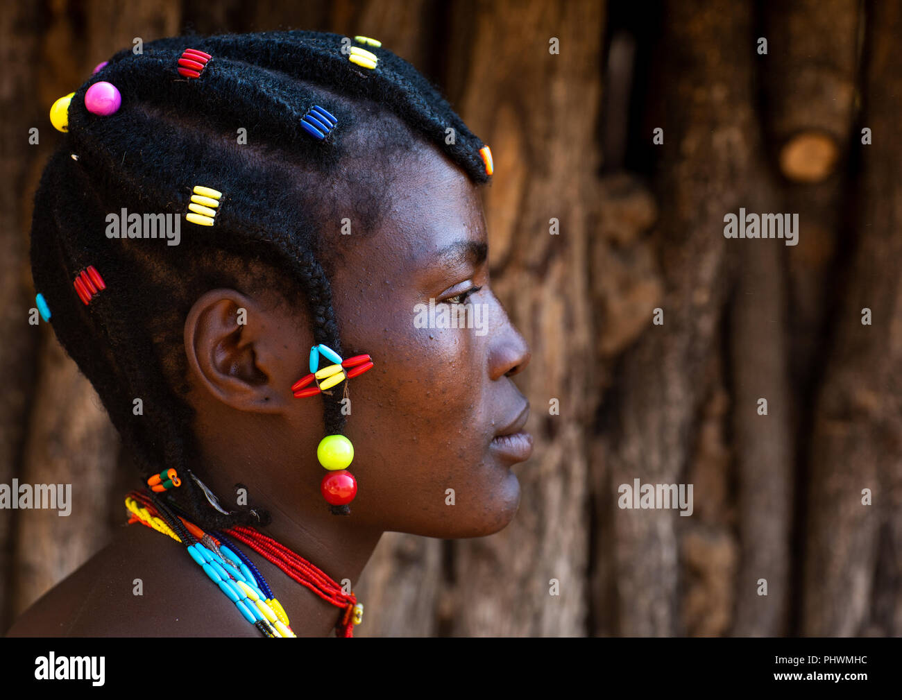 Mudimba Woman In Bra, Village Of Combelo, Angola Stock Photo - Alamy