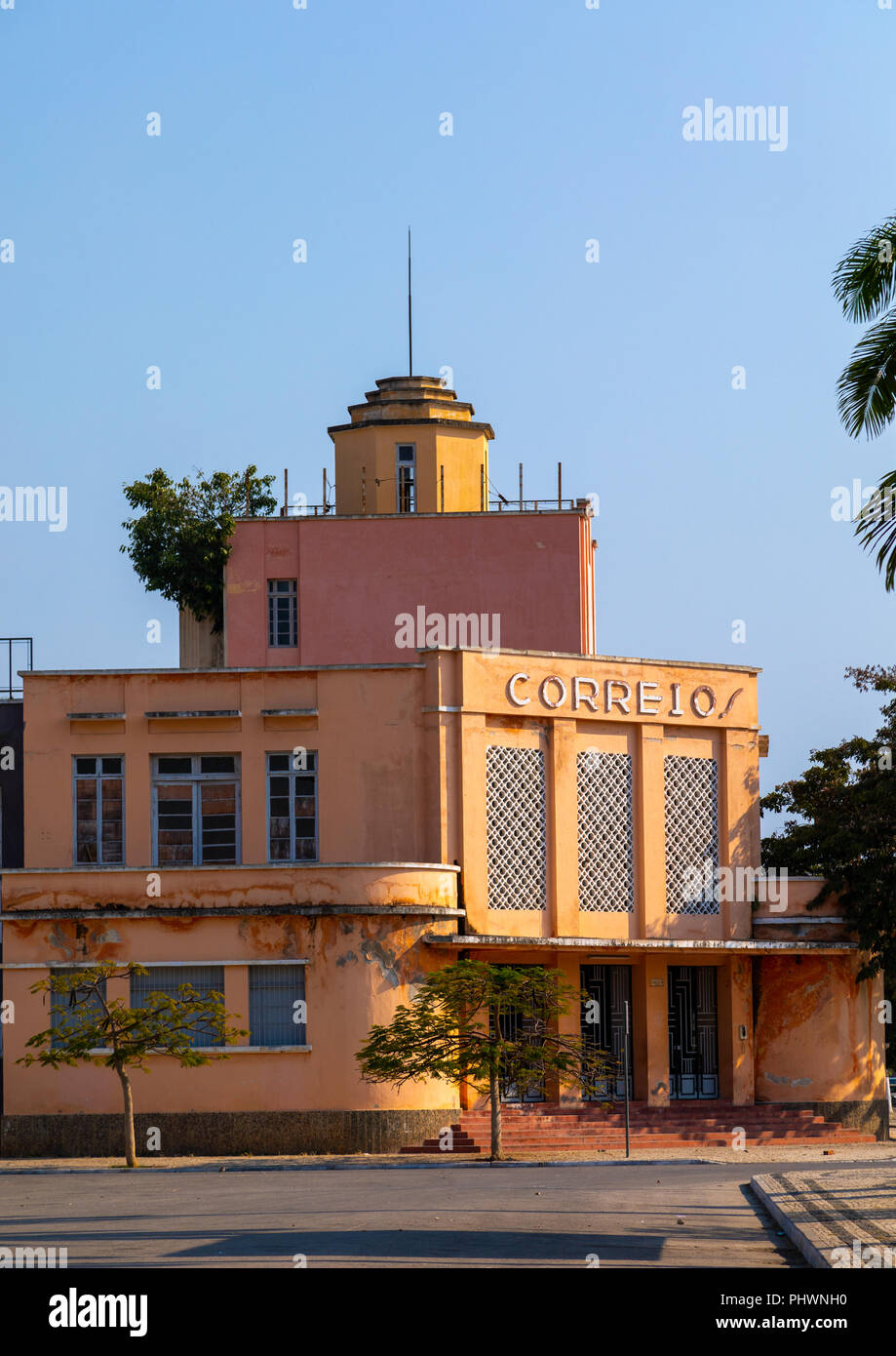 Old portuguese colonial post office, Benguela Province, Lobito, Angola Stock Photo