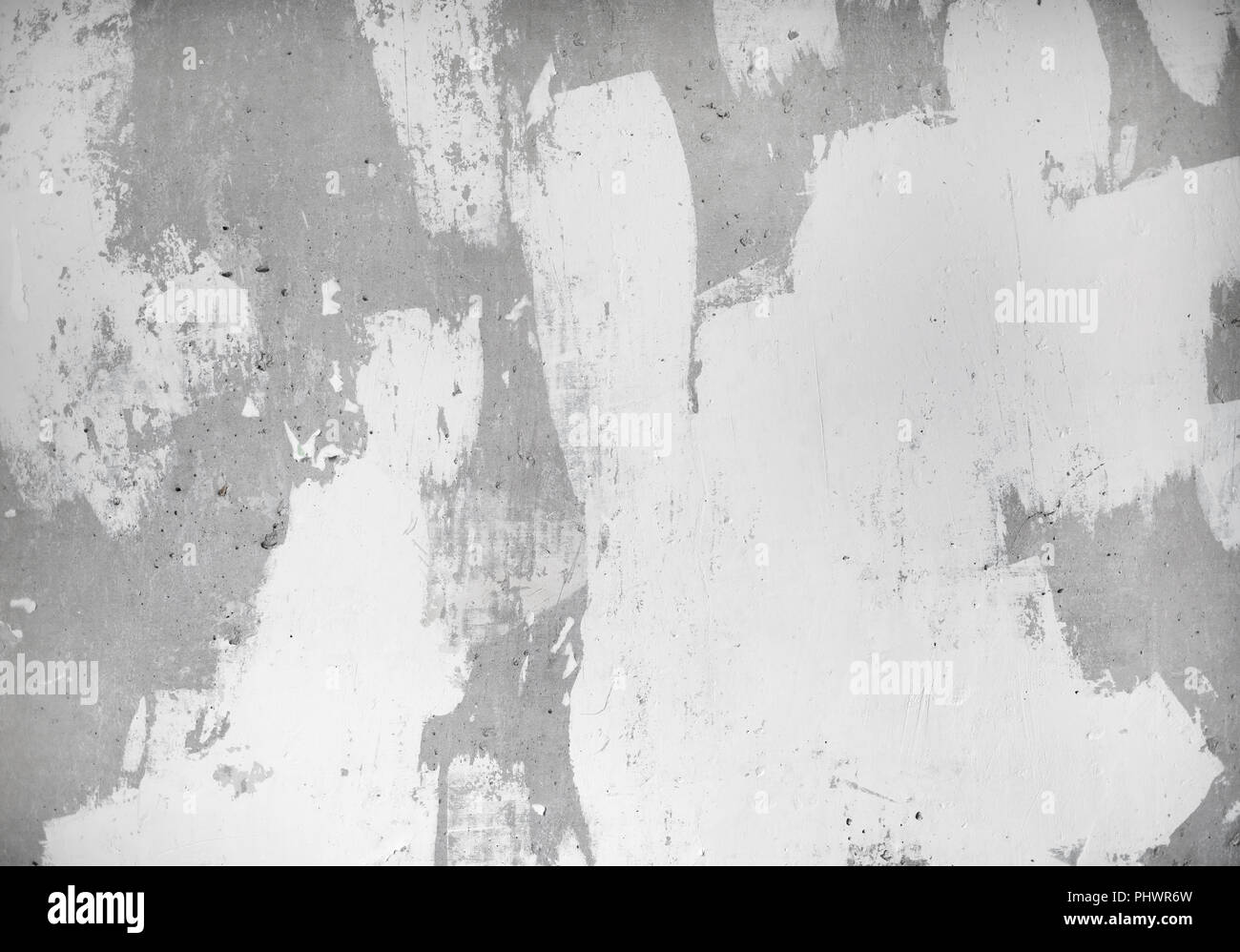 Gray concrete wall and white putty texture. Cement background. Stock Photo