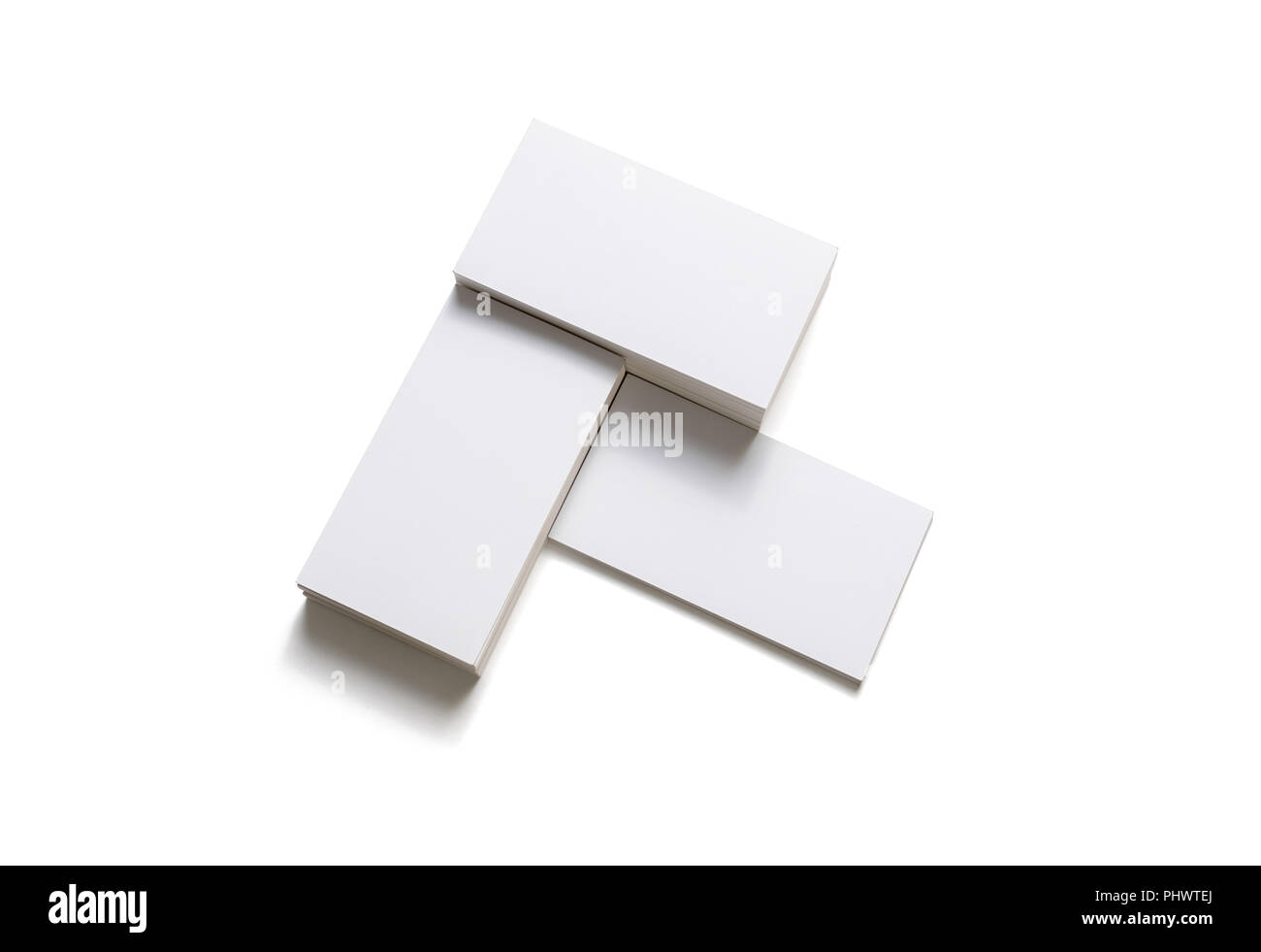 Mockup of blank business cards on white background. Isolated with ...